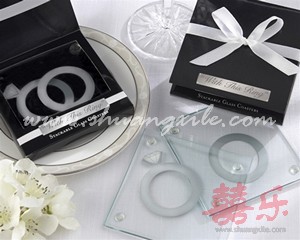 With This Ring Glass Coaster Set (2pcs)